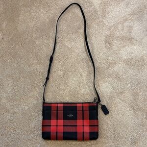 Like New Coach Mount Plaid Popup Crossbody Bag Purse